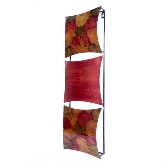 Concave Vertical 3-Panel Metal Wall Decor, Assorted Color