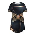 thumbnail image 4 of Pntutb Femmes Short tops Dégagement Femmes Mode Princed Manches Courtes Chemisier Col Rond Casual tops, 4 of 4