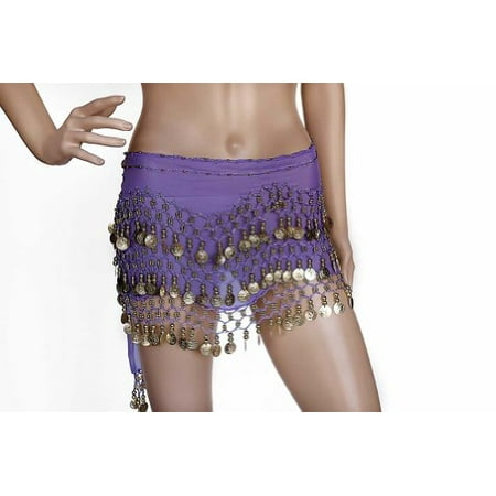 Belly Dance Dancing Tassel Belt - Hip Shakers Belly Dance Hip Scarf Wrap Belt Tribal Sash Skirt GOLD Coins