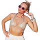 thumbnail image 1 of Top corto sin mangas con cuello redondo para mujer, Top transparente con purpurina y diamantes de imitación para cubrir la parte superior para mujer, 1 of 6