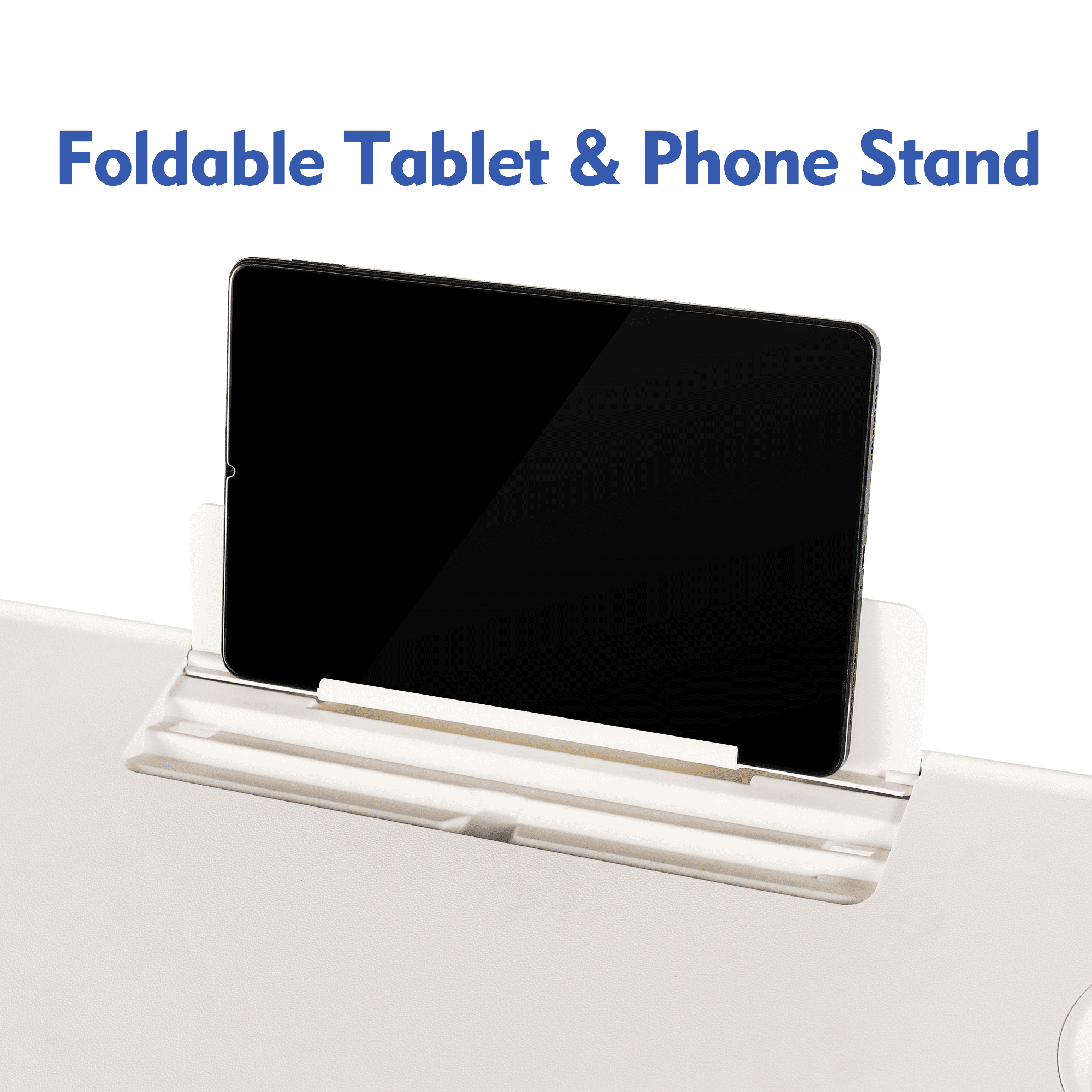 (3 pack) Mainstays 26 in Adjustable Height Personal Folding Table with Cupholder and Tablet Holder, White