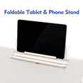 thumbnail image 3 of Mainstays White Adjustable Folding Personal Table with Tablet and Cup Holder in White, 3 of 14