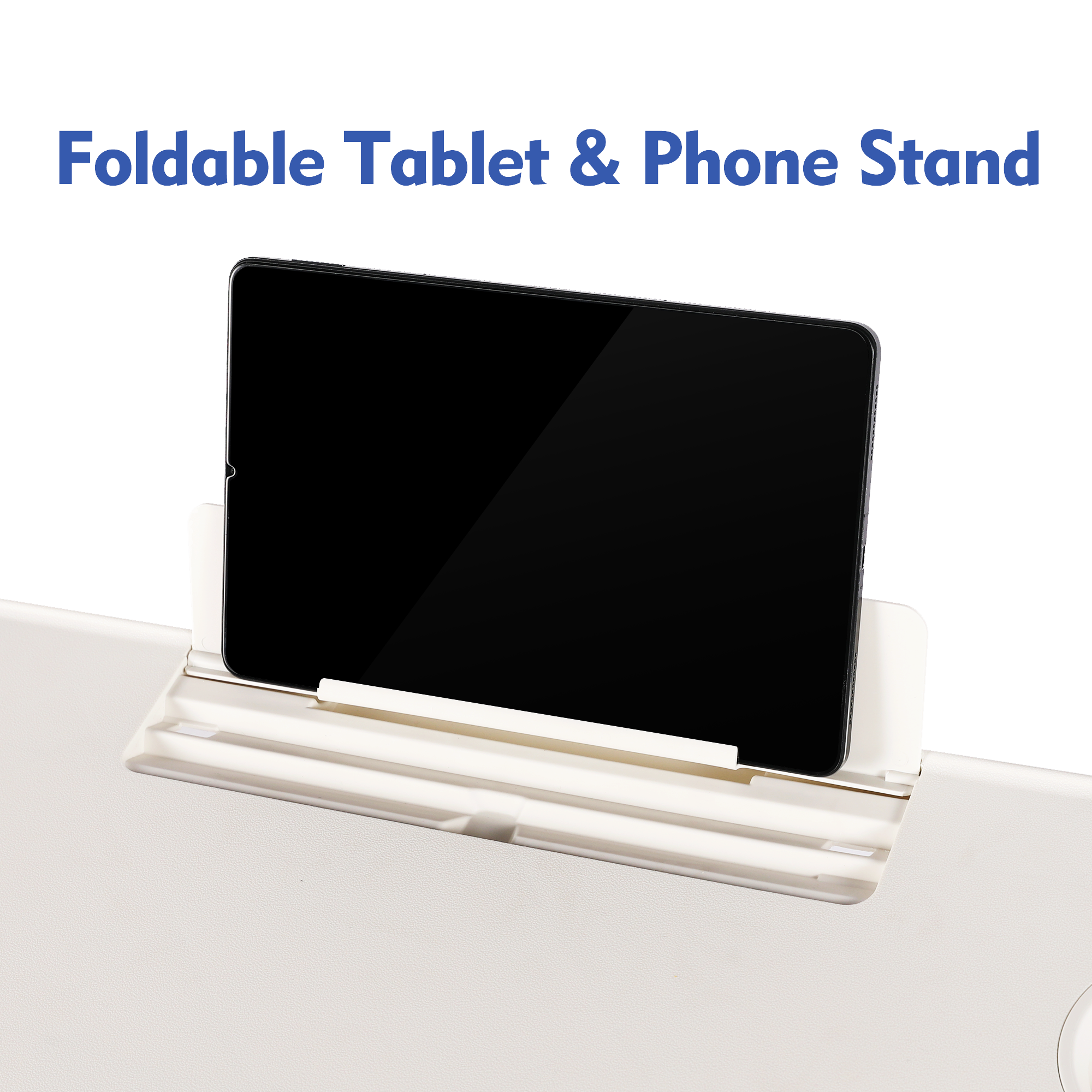 Mainstays 26 in. Adjustable Height Personal Folding Table, White photo 4