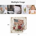 thumbnail image 5 of Patriotic American Flag Cloth Napkins, Vintage Roses Floral Paisley Brown Washable and Reusable Dinner Napkins Set of 8, Table Napkin for Kitchen Party Birthday Wedding Hotel Housewarming 20"x20", 5 of 9