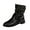 Black, variant on WEAIXIMIUNG Tall Winter Boots for Women Women's Winter Solid Leather Bow Mid Calf Boots Warm and Comfortable Boots