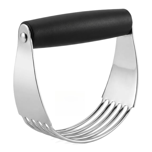 Dough Blender Pastry Cutter, Professional Baking Tool with Heavy Duty Stainless Steel Blades, Medium Size Pastry Blender for Flour & Butter - Black