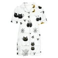 thumbnail image 5 of Tnhcen Women's Halloween Print Short Sleeve Collared Pajama Set Comfortable Loungewear Soft Sleepwear S-2XL Multiple Colors Available White, 5 of 8