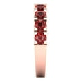 thumbnail image 4 of 1.53 ctw Wedding Band for Women - 18K Rose Gold Natural Garnet Stackable Eternity Ring, 4 of 6