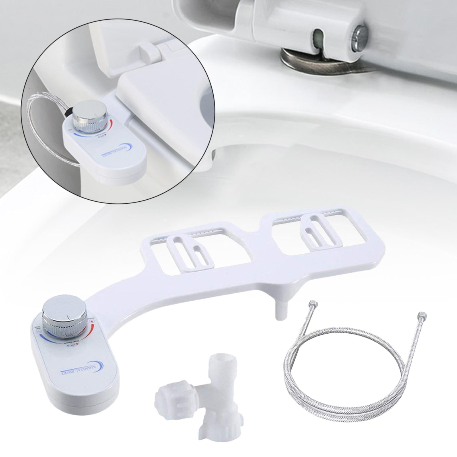 Fiocias Universal Bidet Attachment Adjustable Water Pressure with Retractable Nozzle for 1-2inch