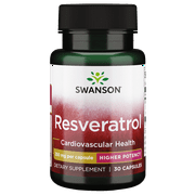 Swanson Ultra Resveratrol Higher-Potency Vitamin Supplement, Supports Cellular Longevity, Immune & Cardiovascular Health, 30 Capsules