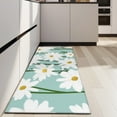 thumbnail image 4 of Teal Daisy Flower White Blooms Pattern Kitchen Rug Mat,Kitchen Runner Rugs Non Skid Washable,Decorative Kitchen Floor Mats for Kitchen,Sink,Laundry,17"X47", 4 of 5