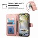 thumbnail image 5 of Funda tipo cartera FOXDOCK para Samsung Galaxy S26, estampado de diamantes, con ranuras para tarjetas, soporte y cremallera - Rosa, 5 of 6