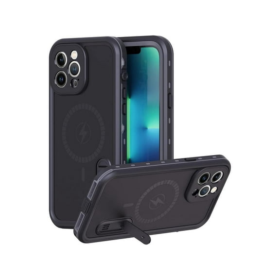Waterproof Case for iPhone 13 Pro Max with Mag-Safe Charging, Built-in Screen Protector and Kickstand, Magnetic Heavy Duty Shockproof for Apple iPhone 13 Pro Max 5G