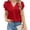 Red, variant on SOMER Womens Dressy Shirts Ruffle Short Sleeve V Neck Work Blouse Business Casual Summer Cute Tops 2025 Pink L
