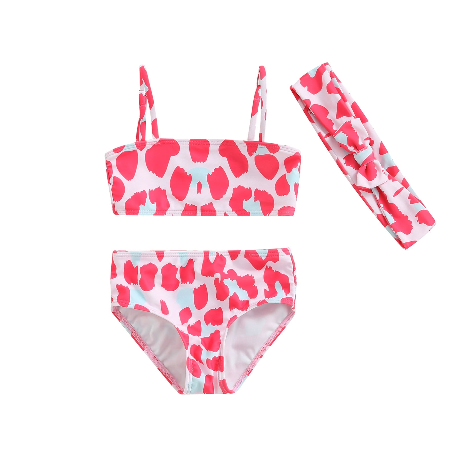 Imcute Kid Bikini Sleeveless Off Shoulder Tops Thong Swimwear