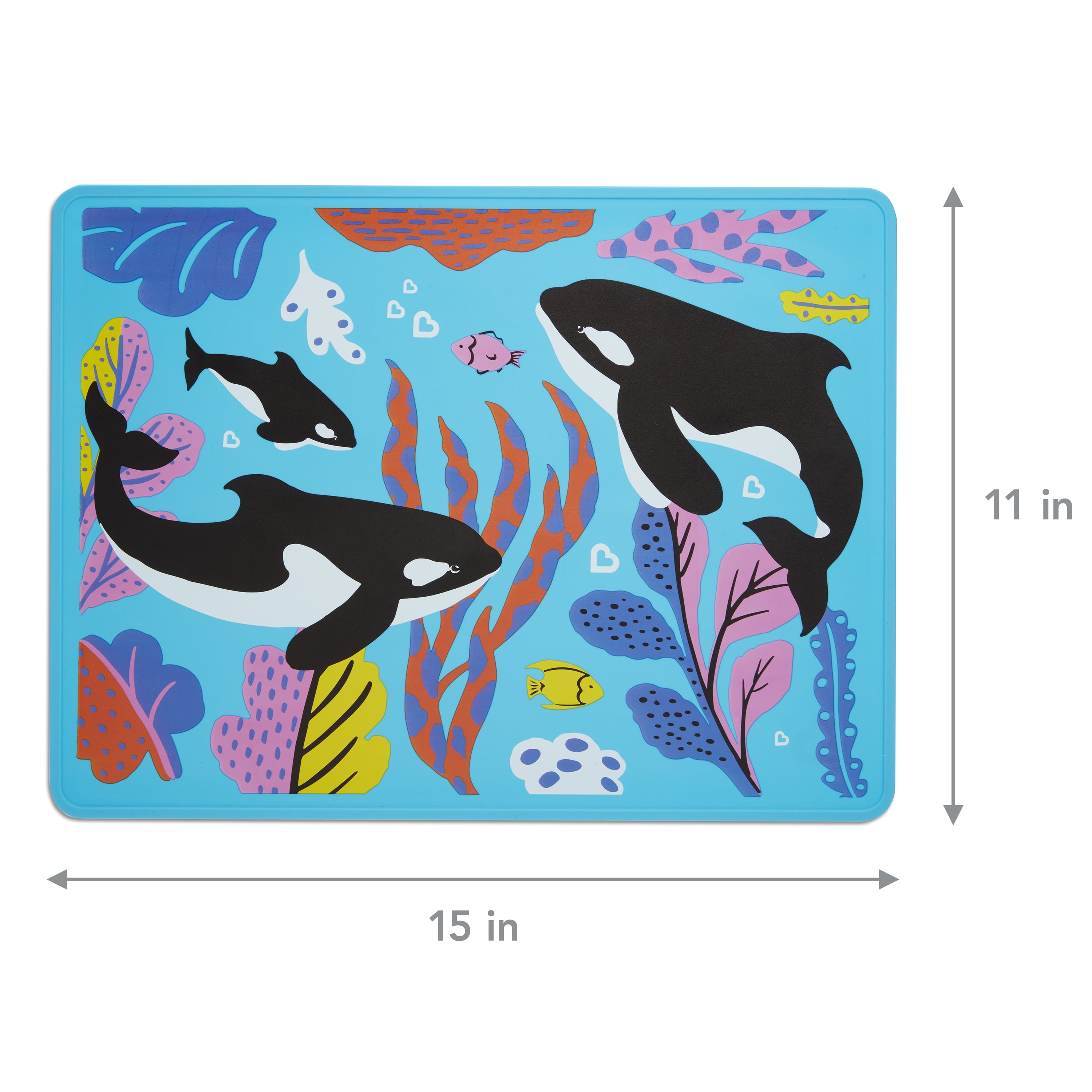 Munchkin® WildLove Silicone Toddler Placemat, Orca, Blue