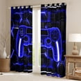 thumbnail image 3 of Feelyou Gaming Controller Kid Black Out Curtains, Futuristic Game Consloe Curtains Pack of 2 (42x63 Each), Honeycomb Abstract Blue Bedroom Curtains, Window Curtains Bedroom Decor, 3 of 7