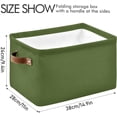 thumbnail image 4 of Coolnut Storage Basket Plain Dark Olive Green Solid Color Storage Bin with Handle , Large Storage Cube Collapsible for Shelves Closet Bedroom Living Room 1PC Decor Gifts, 4 of 7