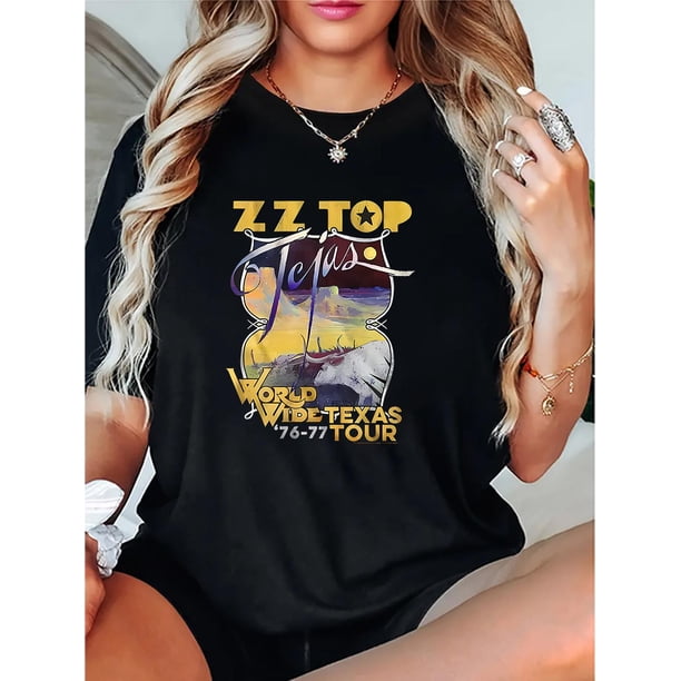 Camiseta De Mujer De Verano Ligera Básica Para Mochilero, Camping, CaminarSimple English Mountains Pattern Print T-shirt, Short Sleeve Crew Neck Casual Top For Summer & Spring, Women's ClothingFathe