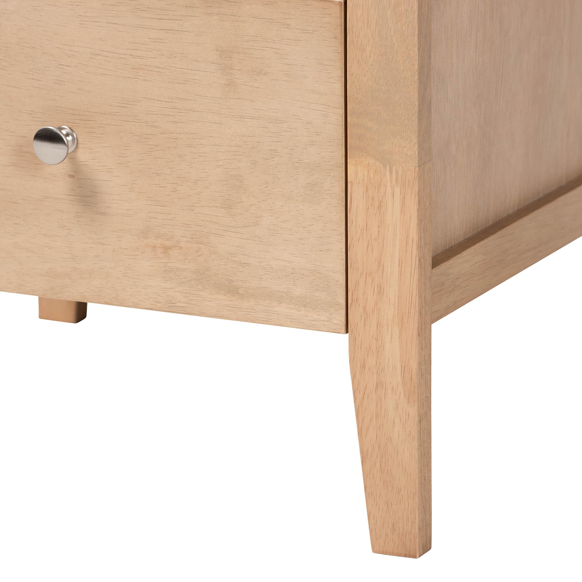 Baxton Studio Lara Modern Nightstand, 2-Drawer, Oak Brown