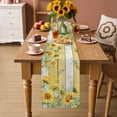 thumbnail image 2 of Sunflower Table Runner 90 Inches, Summer Eucalyptus Botanical Floral Yellow Wood Bed Runner Dresser Scarves Tabletop for Indoor Outdoor Parties/Ceremony/Banquet, 13" x 90", 2 of 9