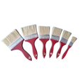 thumbnail image 1 of Set de 12 pinceles planos para todo tipo de pinturas con mango de madera rojo (6 tamaños), 1 of 5