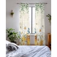 thumbnail image 3 of Daisy Spring Floral Sheer Curtains 84 Inch Length 2 Panels Set for Living Room/Bedroom, Farmhouse Botanical Green Leaves Kitchen Curtains Grommet Semi-Sheer Curtains Window Treatments 42"x84"x2, 3 of 7