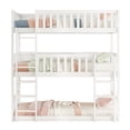 thumbnail image 4 of Duxelifin Triple bunk Bed, Twin Over Twin Over Twin Bunk Beds, Rubber Wood Bunk Bed with Two Built-in Ladders, 3-Layer Bunk Bed Can Convertible Into Platform Beds/Loft Bed, White, 4 of 9