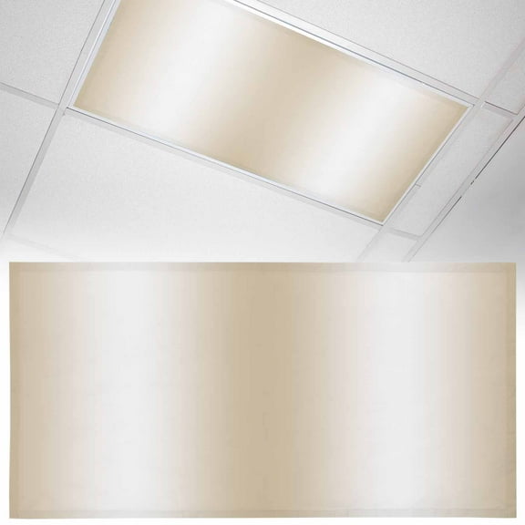 1 Pack Beige Gradient Fluorescent Light Covers for Ceiling Lights Countryside Farmhouse Abstract Magnetic Ceiling Light Covers Overhead Light Filters for Office Classroom Home