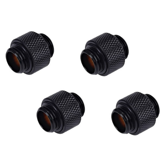Alphacool HF G1/4" Male to Male Extender Fitting, 10mm, Deep Black, 4-pack