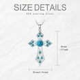 thumbnail image 4 of AOBOCO Cross Necklace for Men Women 925 Sterling Silver Cross Pendant with Turquoise Religious Jewelry Gifts for Women Wife Girlfriend, 4 of 6