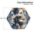 thumbnail image 2 of Yiaed Exotic Blue Cat Print Leather Coasters for Drinks - Cup Coasters Coffee Table Kitchen Table Bar, Home & Office Gifts Handmade Drink Coasters-Hexagon, 2 of 6