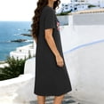 thumbnail image 4 of Fjofpr Nightgowns for Women Plus Size Women's Oversized Short Nightgown Fashion Chest Flag Print Short Sleeve Nightdress, 4 of 6