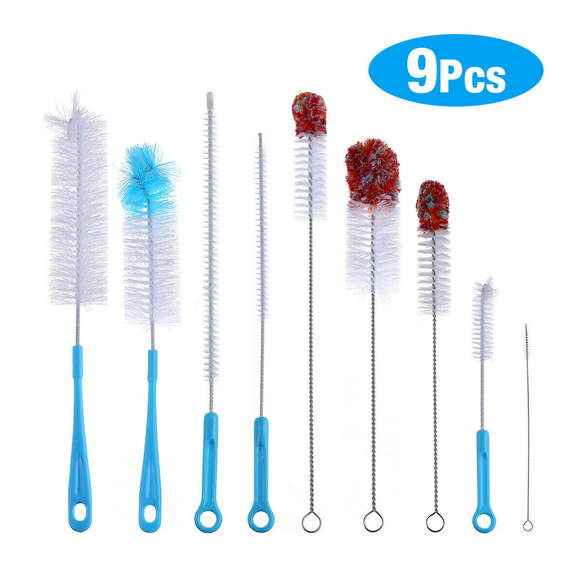 9/Pcs Bottle Brush Cleaner Long Water Bottle and Straw Cleaning Brush