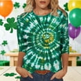 thumbnail image 2 of Blouses for Women Casual,St Patricks Day Shirts Women 2026 Tie Dye 3/4 Sleeve Irish Shamrock Casual Tees Clover Graphic Paddys Tops, 2 of 6