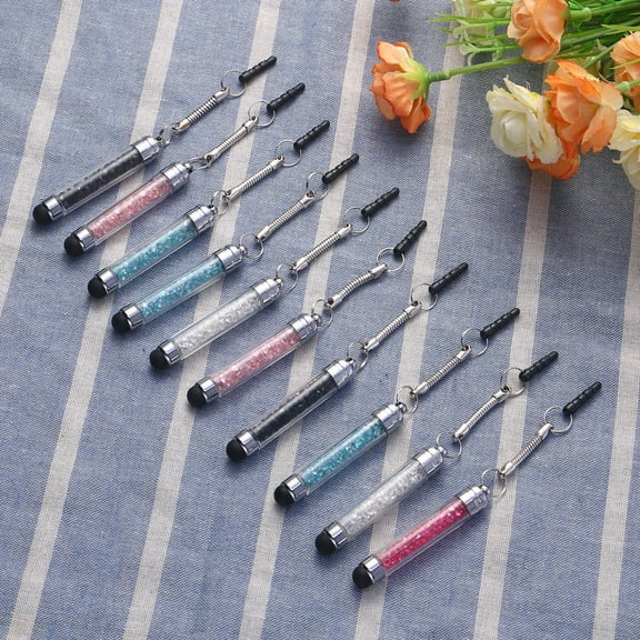 LULULION 5Pcs Crystal Stylus Pens with Rhinestone Decoration for Phone Use Assorted Color Ultra Responsive Tips
