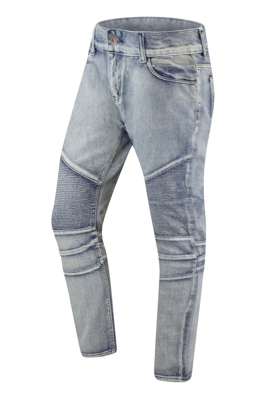 Trending Apparel NEW Men Biker Denim Jeans Washed Blue