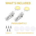 thumbnail image 6 of Puck Lights 2 Pack - 5V USB Powered Under Cabinet Light with Adjustable 3 Color Temperature & Dimmable Features - Ideal LED Lamp Kit for Cabinets, Wardrobes, and Showcases, 6 of 8