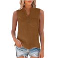 thumbnail image 4 of Summer Tops for Women 2026 Trendy Sleeveless Cotton Linen Shirt Casual Button v Neck Tunic Blouses Outfits, 4 of 7