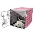 thumbnail image 5 of Geometric Rhombus Dog Crate Cover, Pattern of Pink Monochrome Argyle Feminine Concept Illustration, Easy to Use Pet Kennel Cover Small Dogs Puppies Kittens, 7 Sizes, Pink and Blush, by Ambesonne, 5 of 6