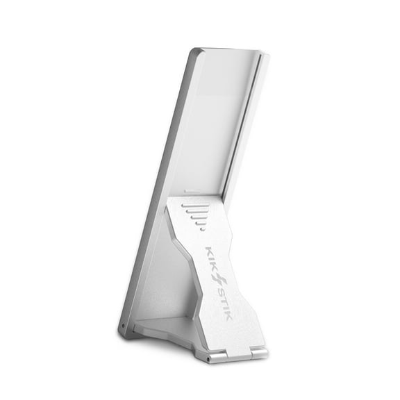 PureGear KikStik Ultra Universal Phone Kickstand & Grip, Ultra-Thin, Low Profile, Aluminum Cell Phone Stand, Fits Most Phones, Pocket Friendly (Silver)