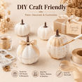 thumbnail image 3 of Mini Artificial Pumpkins 5 Pack, White Foam Pumpkins, Small Fall Table Decorations for Thanksgiving Halloween Mantel Tray Bowl Home Decor, 1.5*1.1in, 3 of 6