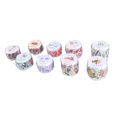 thumbnail image 5 of Juego de 9 rollos de cintas de papel florales, cinta adhesiva decorativa con hermosos diseños Retro DIY para manualidades, diarios de amantes, bloc de notas, 5 of 5