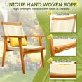 thumbnail image 5 of Devoko Outdoor Patio Conversation Sets, 4PCS Hand-Woven Rope Acacia Wood  Furniture Sets for Balcony, Backyard, Garden, Poolside, Beige, 5 of 7
