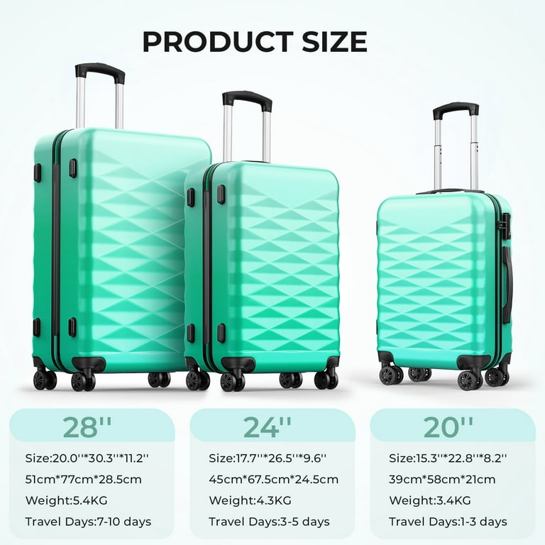 Gowill Luggage Set of with Spinner Wheels, Lightweight 20-inch