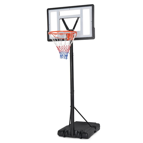 Ktaxon 8ft -10ft Basketball Hoop System, 35in Portable Removeable Basketball Goal Stand with Wheels, Adjustable for Youth Adults Indoor Outdoor
