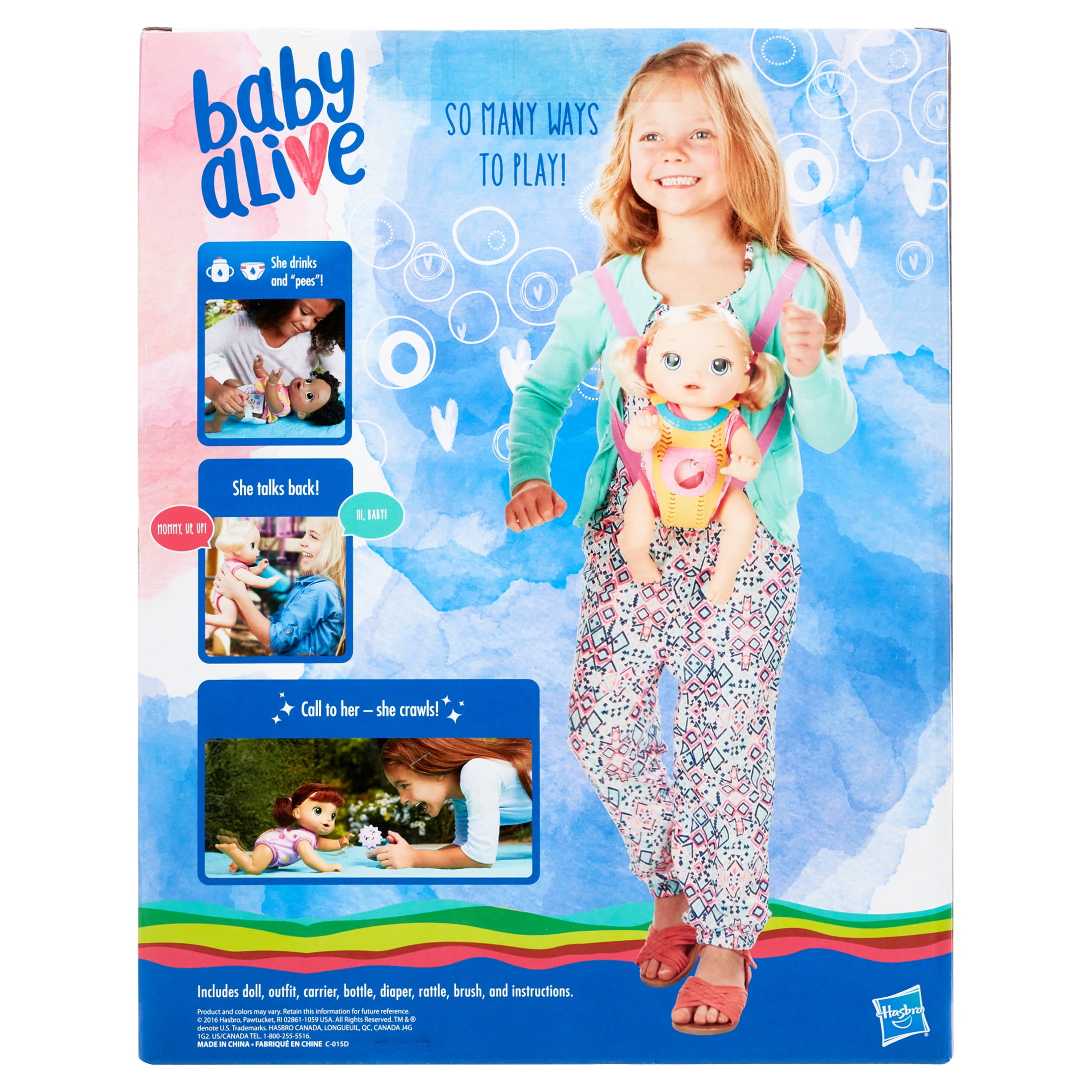 Baby Alive Baby Go Bye Bye Brown Hair Talking Baby Doll, 6 Doll  Accessories, Ages 3+ - Walmart.Com