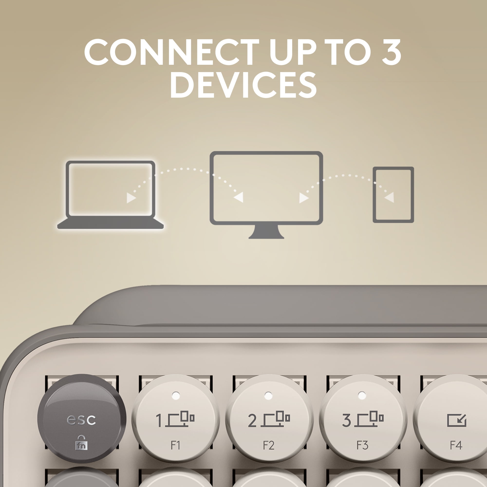 Logitech POP Keys Mechanical Wireless Keyboard with Customizable Emoji Keys, Compact Design, Bluetooth, Mist
