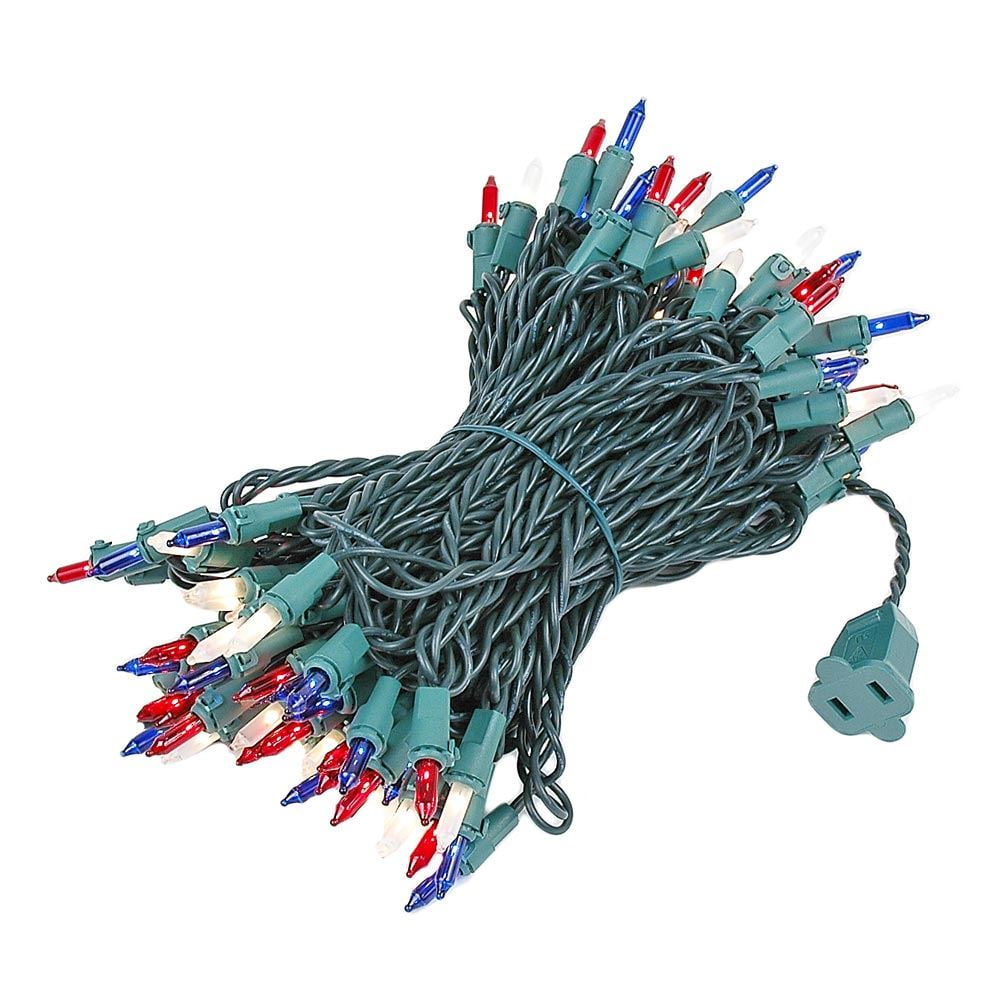Novelty Lights 100 Light Red/White/Blue Christmas Mini String Light Set