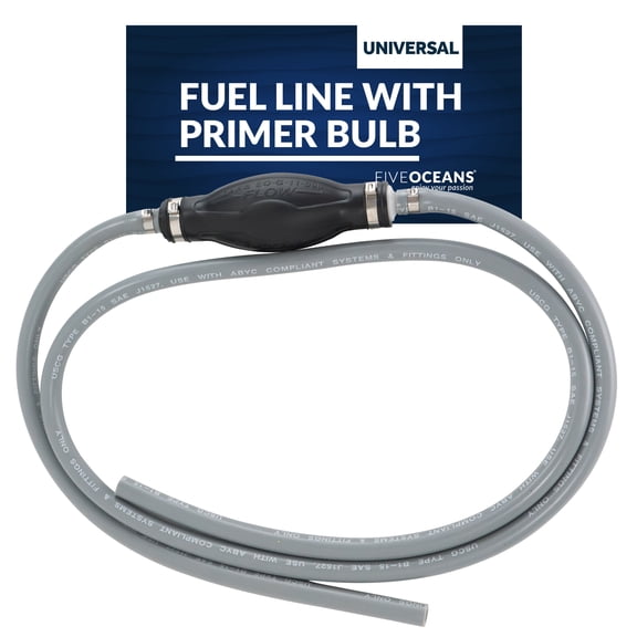 Five Oceans 3/8-Inch Marine Universal Outboard Engine Boat Fuel Line, 6-Foot Long, Leakproof, Reinforced EPA/CARB, Compatible with Ethanol Blended Fuels - FO4280